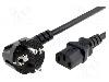 Lian Dung Cablu alimentare AC, 1m, 3 fire, culoare negru, CEE 7/7 (E/F) ştecar in unghi, IEC C13 mama, LIAN DUNG -