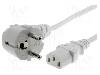 Lian Dung Cablu alimentare AC, 1.8m, 3 fire, culoare alb, CEE 7/7 (E/F) ştecar in unghi, IEC C13 mama, LIAN DUNG -