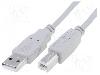 VCOM Cablu USB A mufa, USB B mufa, USB 2.0, lungime 1.8m, gri, VCOM - CU201-018-PB