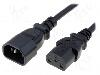 Lian Dung Cablu alimentare AC, 0.5m, 3 fire, culoare negru, IEC C13 mama, IEC C14 tata, LIAN DUNG -