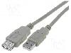 VCOM Cablu USB A mufa, USB A soclu, USB 2.0, lungime 1.5m, gri, VCOM - CU202-015-PB