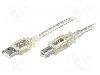 Goobay Cablu USB A mufa, USB B mufa, USB 2.0, lungime 1m, transparent, Goobay - 68606