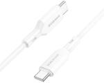 BOROFONE Cablu Date si Incarcare USB Type-C la USB Type-C Borofone BX70, 1 m, 3A, 60W, Alb (cab//bor/bx70/1m/24/al/r3)