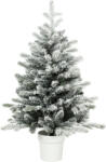 HOMCOM Mini brad de Crăciun 90 cm cu 296 vârfuri, efect zăpadă, ghiveci, mini-brad de masă pentru acasă și birou, Alb | Aosom Romania (83C-251V00GN)