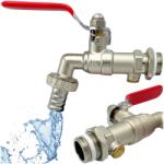  Kerti csap 1/2", visszacsapó szeleppel, sárgarézből és rozsdamentes acélból, nikkelezett, 105 mm x 92 mm (rimex_5060706095095)