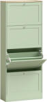 HomCom Dulap pentru încălțăminte 24 perechi, dulap cu 4 sertare rabatabile, polițe reglabile, 60x23, 5x153cm, verde | Aosom Romania (837-399V81LN) Pantofar