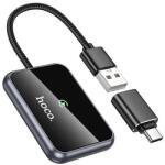 hoco. hu1 vezeték nélküli adapter, usb, type-c, carplay kompatibilis, fekete (HU1)