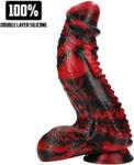 Ouch! Dark Lycan Spawn - dildo fantezie din silicon (roșu-negru) (8714273024329) Dildo