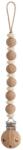 Mushie Clemă din silicon pentru suzetă Silicone Pacifier Clip Luna Faux Wood