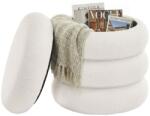 SongmicsHome Taburet tapițat CLOUDY cu spațiu de depozitare, Ø43x47 cm, alb