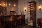 Winebar Bortartó vitrin Winebar 190 cm natúr fenyő