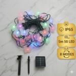 SunLamp Napelemes kerti girland pillangók 50 Led 7m színes Rgb 8 üzemmód vízálló (CC251117)