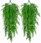  Set 2 Plante Artificiale Tip Iedera Teno®, ramuri agatatoare, aspect natural, rezistente la conditii meteo, frunze detasabile, interior/exterior, 85 cm, verde (TENO1128)