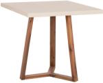  Masa dining Privo, fibre de ciment/lemn de acacia, bej/natur, 80x80x76 cm (UE-HM6602.02)