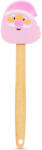 Family Spatula silicon Mos Craciun 29 cm, pentru gatit si copt, maner lemn, roz (GLB_57527B) Tacam