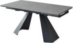  Masa extensibila MITCH, gri cu efect de marmura/negru, ceramica/metal, 160-240x90x76 cm (UE-CJ83B59G0Q)