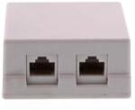 Well Priza dubla UTP cat6 RJ45 neecranat pe tencuiala Well (LANBOX-SM-U6X2-WL) - esell