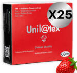 Unilatex - piros eper ízű óvszercsomag 25 x 144 db (ESD-205386A11X)