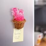 Vog und Arths Decor magnetic flori artificiale cos 7 cm, ornament frigider colorat, decor casa birou (GLB_11913)