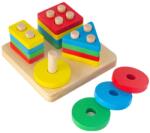 Jucarie Tip Sortat Macvi® pentru Copii, 16 Piese, Forme Geometrice, 4 Coloane de Sortare (MCV-00385)