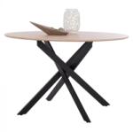  Masa Rosario, blat rotund MDF, nuanta stejar sonoma, picioare metalice negre (UE-HM8742.01)