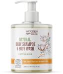 Wooden Spoon Sampon si gel de dus pentru copii si bebelusi cotton kiss ecologic 300ml Wooden Spoon (3800236250180)
