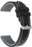 Arc Curea Ceas Alfa din Silicon Negru și Gri - 20/22 mm - Grosime 5 mm (5S15 Gri)