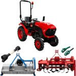 Rotakt Tractor Rotakt Transalpin 2 motor 26.5 CP diesel 3 cilindri 1.532 cmc tractiune 4x4 + freza tractata latime lucru 120 cm + tocator vegetatie latime lucru 100 cm (056998-freza-tocator) - agropro