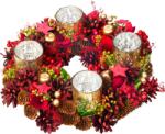 MagicHome Coronita advent rosie MagicHome pentru Craciun, 30x30x8 cm (8091931)