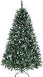 HOMCOM Brad de Crăciun Înzăpezit Înalt 180 cm cu 910 Ramuri, Brad Artificial de Interior cu Conuri Decorative, Bază Metalică Pliabilă, Verde | Aosom Romania (83C-073V01GN)