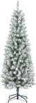 HOMCOM Pom de Crăciun Artificial Acoperit cu Zăpadă, Pom de Crăciun Îngust cu Bază Pliabilă, Ø65x180 cm, Verde | Aosom Romania (830-838V01GN)