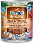 Happy&Fit Natural Dog Konzerv Marha&pulyka sütőtökkel 800g - bundasbazar