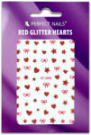 Perfect Nails Körömmatrica - Red Glitter Hearts (PNDM139)