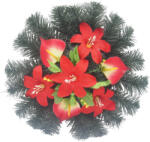  Selyemkoszorú (36cm) - Liliom-kála - Piros #D2