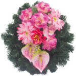  Selyemkoszorú (42cm) - Rózsa-gerbera - Rózsaszín #1