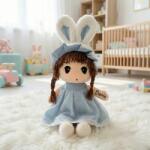 Păpușenia Păpușă Personalizată Iepuriță cu Codițe - 2 culori cu melodie - Bleu Papusa