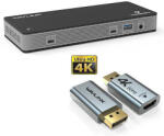 Wavlink Stație De Andocare Thunderbolt 3 Cu DisplayPort 4K Suport PowerDelivery Ethernet Și Conexiune Pentru 2 Monitoare Neagră (WL-UTD21H) (WL-UTD21H)