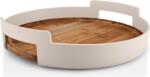 Eva Trio Tavă de servire Nordic Kitchen rotundă 35 cm, din bambus, nisipiu (520469) Tava