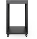  19 Rack Mit Castors 16he Black 780x507x460mm Tapped Holes (dn-48001)