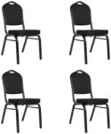 King Home Heron Bankett Szék Fekete Acél Kárpitozott 4 db-os Szett (KHM-5900168832978-SET4)