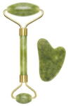 Beper Aparat Masaj Facial Jade Gua Sha, Piatra Naturala, Efect Lifting si Antirid, Drenaj Limfatic, Pentru Ten si Contur Fata, Verde (BP301101) - vexio Aparat de masaj