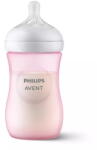 Philips Biberon Philips Avent Natural Response SCY903/11, 260 ml, tetina care functioneaza ca sanul mamei, cu debit 3, tetina fara scurgeri, +1 luni, fara BPA, usor de curatat, roz (SCY903/11)