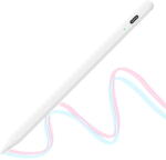Techsuit Stylus Pen pentru Tableta, Bluetooth, Type-C, 130mAh, 5V, 0.2A, Palm Rejection, Tilt Pressure Sense - Techsuit (AC10-CP) - White (KF2342766)