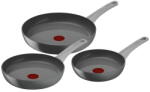 Tefal Set de 3 tigai Tefal Renew On C4279132, 20/24/28 cm, 100% aluminiu reciclat, indicator Thermo-Signal, compatibil cu inductia, invelis ceramic, gri (3168430347908)