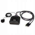 ATEN US3312 2-Port USB-C 4K DisplayPort KVM Switch with Remote Port Selector (US3312-AT)