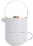 Bredemeijer Tea-for-one Umea white with Bamboo lid 142007 (142007)
