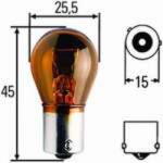 Magneti Marelli Bec semnalizare PY21W-halogen, culoare galben Soclu: BAU15s, Putere: 21W, Tensiune: 12V (008507100000)