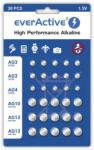 everActive Mini alkaline battery Set everActive 10 x G3 / LR41, 5 x G4 / LR626, 5 x G10 / LR1130, 10 x G13 / LR1154 (AGMIX30BL)