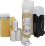TYPEC Kit complet epilare cu ceară de unică folosință Epilwax: încălzitor ceară roll-on, 4 rezerve ceară albă, 100 benzi epilare și ulei după epilat