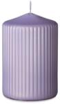  Lumânare cilindrică de Crăciun cu caneluri violet 6, 5x10 cm